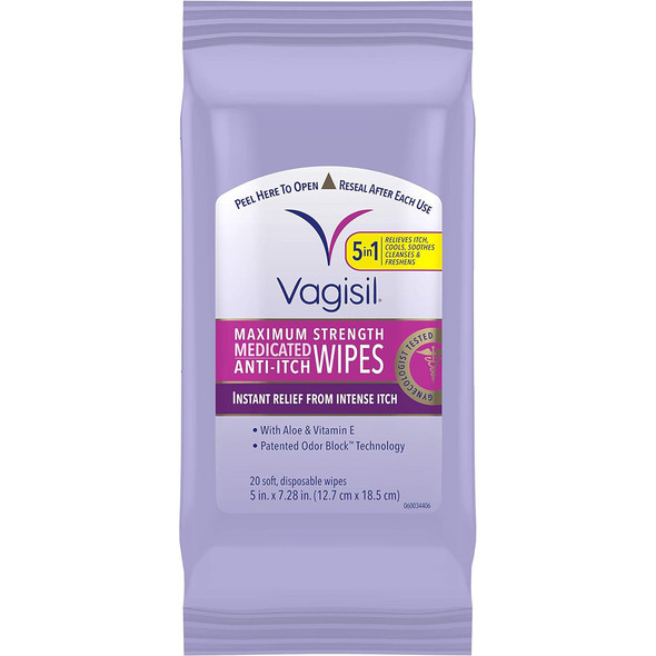 Vagisil Maximum Strength Anti-Itch Medicated Wipes - 20 ct Vagisil Maximum Strength Anti-Itch Medicated Wipes - 20 ct