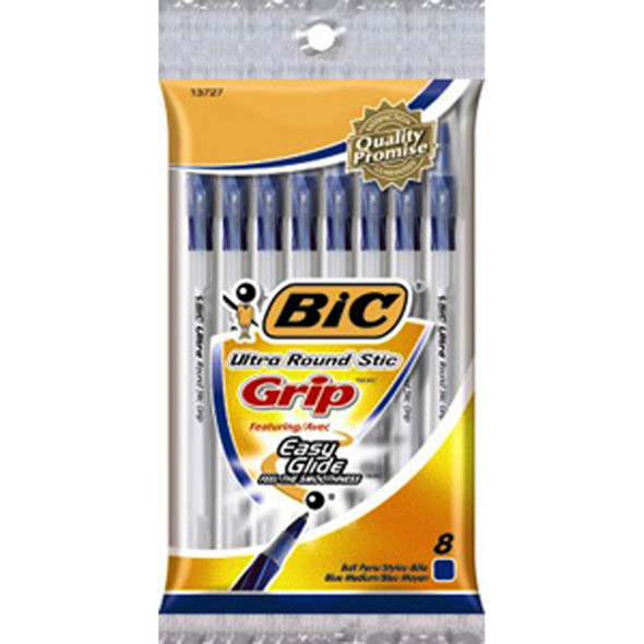 Round Stic Grip Pen, Black, Medium - 1 Pkg