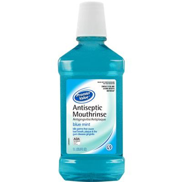 Premier Value Antiseptic Mouthwash Blue - 33.8oz