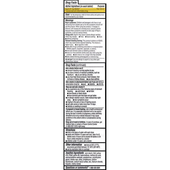 Premier Value Enteric Coat Aspirin Lo Dose 81Mg - 400ct