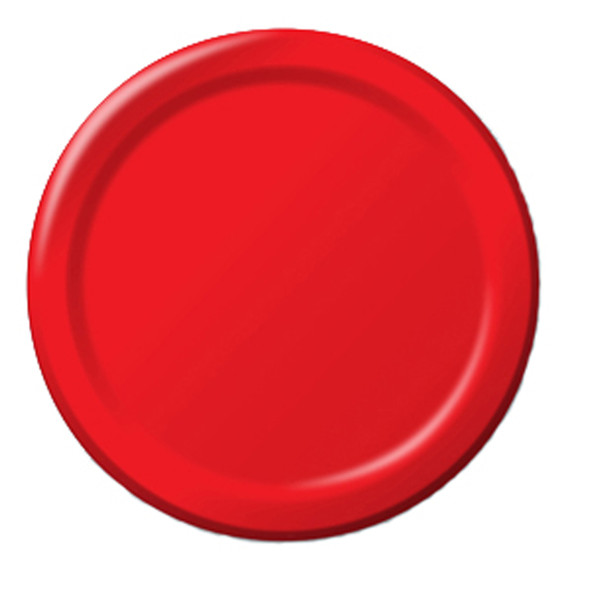 Solid Color Luncheon Plate, Classic Red, 7" - 1 Pkg