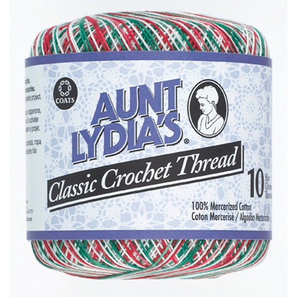 Aunt Lydia's Classic Crochet Thread, Shaded Christmas, 300 Yds. - 3 Pkgs
