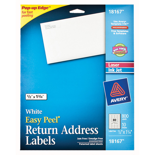 Return Address Labels, 800Ct., 8 1/2X11" - 1 Pkg