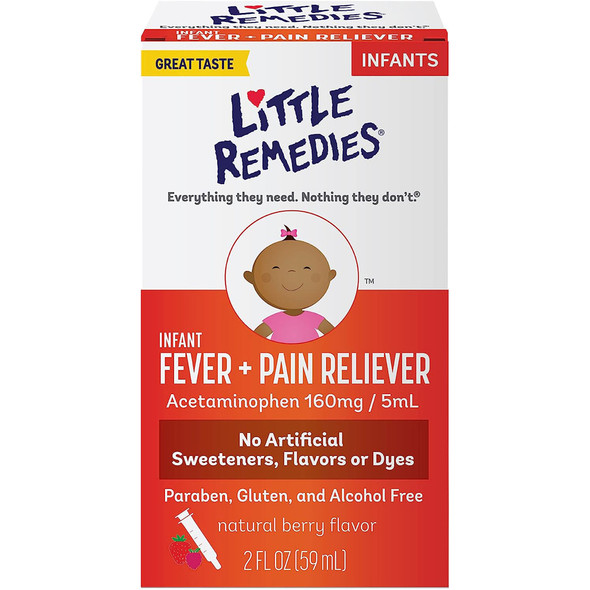 Little Remedies Infant Fever + Pain Reliever Natural Berry Flavor - 2 oz