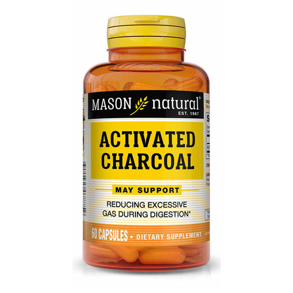 Mason Natural Activated Vegetable Charcoal - 60 Capsules