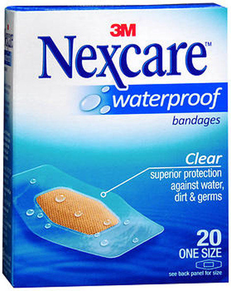 Nexcare Waterproof Clear Bandages One Size - 20 ct