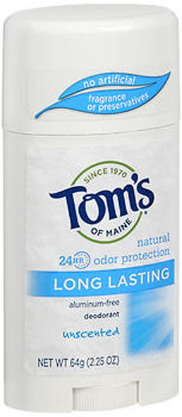 Tom's of Maine Long Lasting Aluminum-Free Deodorant Stick Unscented - 2.25 oz