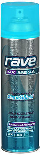 Rave 4X Mega Hairspray Unscented - 11 oz