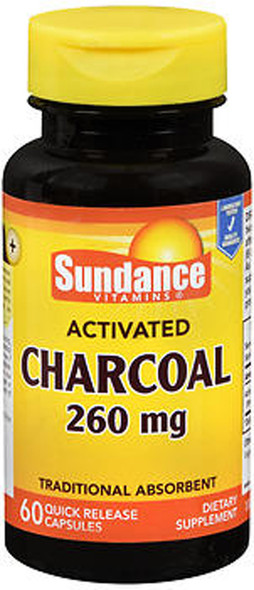 Sundance Vitamins Activated Charcoal 260 mg Dietary Supplement Quick Release Capsules - 60 ct
