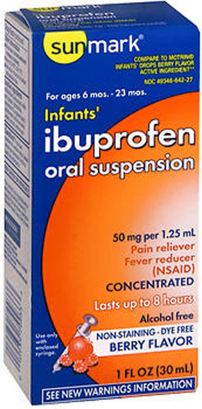 Sunmark Infants' Ibuprofen Oral Suspension Berry Flavor Dye-Free - 1 oz