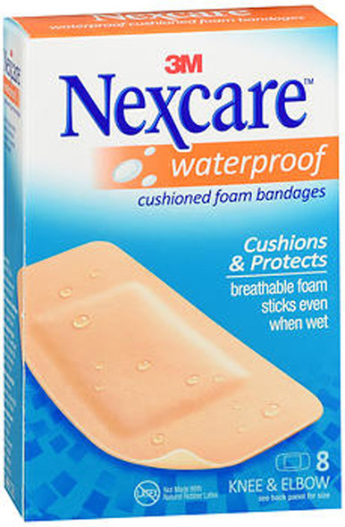 Nexcare Active Waterproof Bandages Knee & Elbow - 8ct