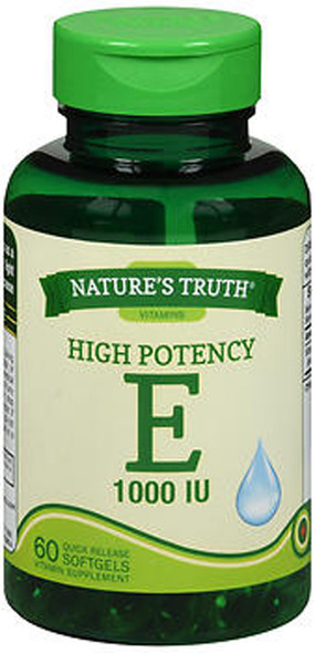 Nature's Truth High Potency E 1000 IU Vitamin Supplement - 60 Softgels