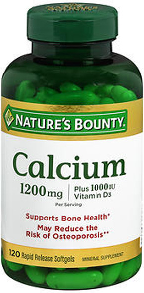 Nature's Bounty Calcium 1200 mg Per Serving Plus Vitamin D Softgels - 120 ct