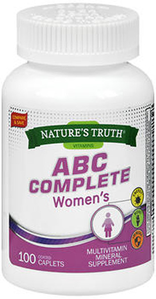 Nature's Truth ABC Complete Women's Multivitamin Mineral Supplement - 100 Coated Caplets