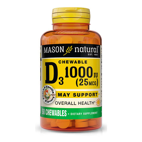 Mason Natural D 1000 IU Peach Vanilla - 50 Chewables