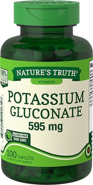 Nature's Truth Potassium Gluconate 595 mg Caplets - 100 ct