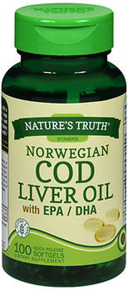 Nature's Truth Norwegian Cod Liver Oil Dietary Supplement - 100 Softgels