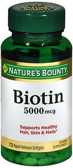 Nature's Bounty Biotin 5000 mcg - 72 Softgels