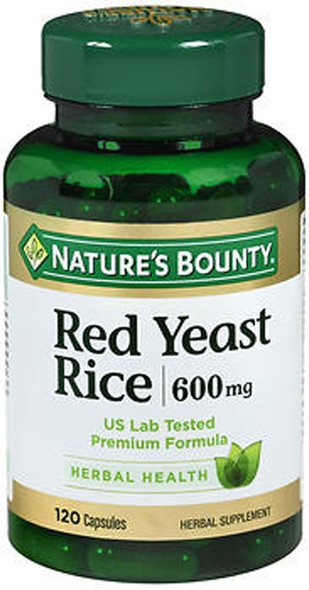 Nature's Bounty Red Yeast Rice 600 mg Herbal Supplement Capsules - 120 ct