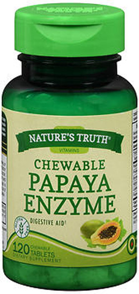 Nature's Truth Chewable Papaya Enzyme - 120 Tablets