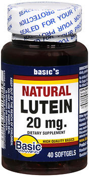 Basic Vitamins Natural Lutein 20 mg - 40 ct