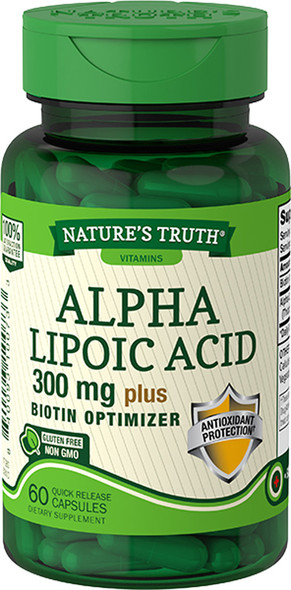 Nature's Truth Alpha Lipoic Acid 300 mg Plus Biotin Optimizer Quick Release Capsules - 60 ct