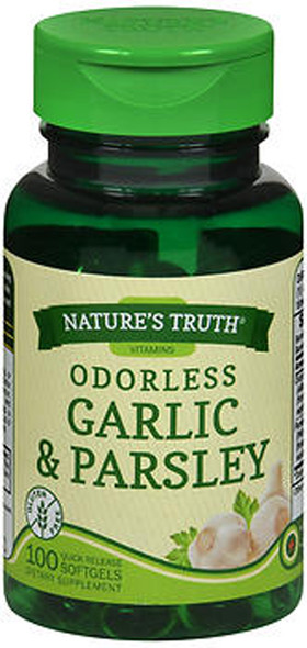 Nature's Truth Odorless Garlic & Parsley Dietary Supplement Quick Release - 100 Softgels