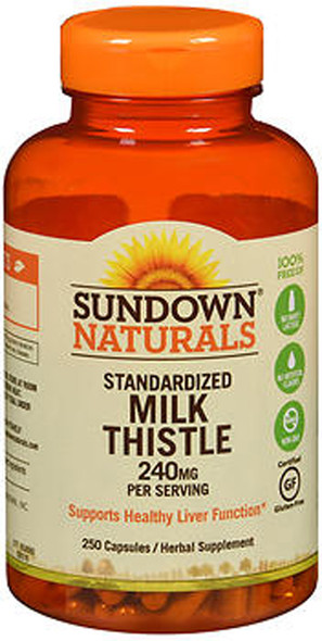 Sundown Naturals Standardized Milk Thistle 240 mg Herbal Supplement - 250 Capsules