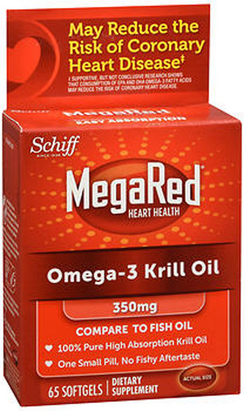Schiff MegaRed Omega-3 Krill Oil Dietary Supplement 350 mg Softgels - 60 ct