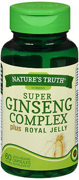 Nature's Truth Super Ginseng Complex plus Royal Jelly 800 mg Quick Release Capsules - 60 ct