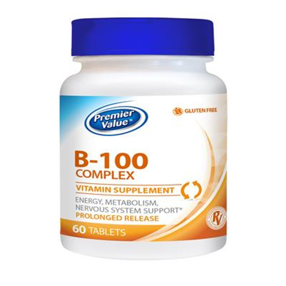 Premier Value B-100 Complex Prolonged Rel Vitamin Supplement - Tablet 60 ct