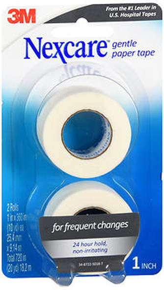 Nexcare Gentle Paper Tape 1 Inch X 10 Yards - 2 ct