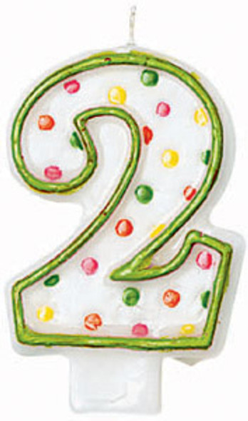 Polka Dot Birthday Candles - #2, 3"