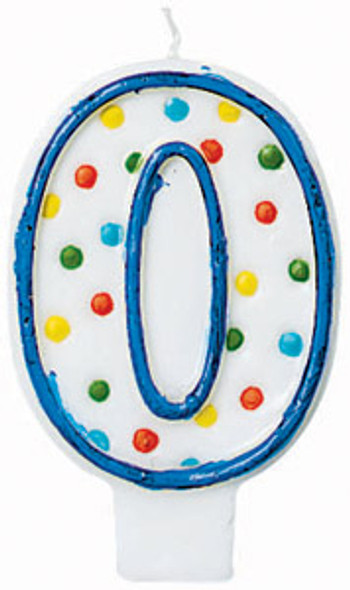 Polka Dot Birthday Candles - #0, 3"