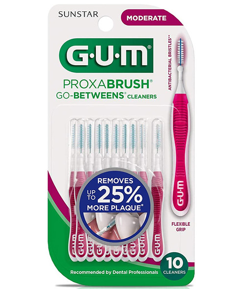 GUM Proxabrush Go-Betweens Cleaners Moderate - 10 ct