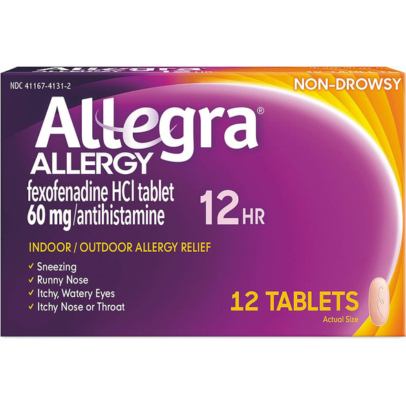 Allegra Allergy 60 mg Tablets 12 Hour - 12 Ct.