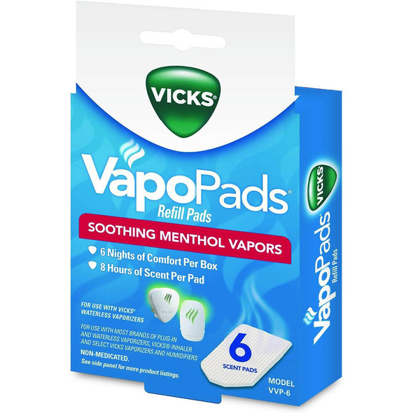 Vicks VapoPads Soothing Menthol Vapors, Refill (VVP-6) - 6 ct