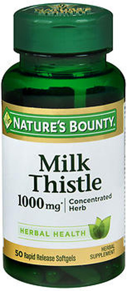 Nature's Bounty Milk Thistle 1000 mg Herbal Supplement Softgels - 50 ct