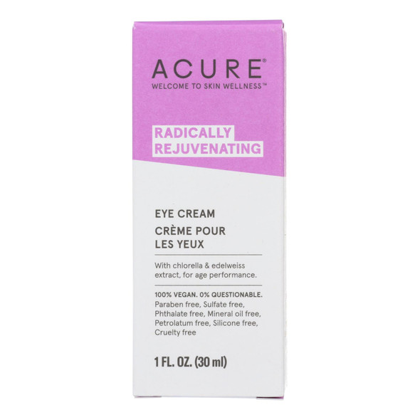 Acure Eye Cream - Chlorella And Edelweiss Stem Cell - 1 Fl Oz.