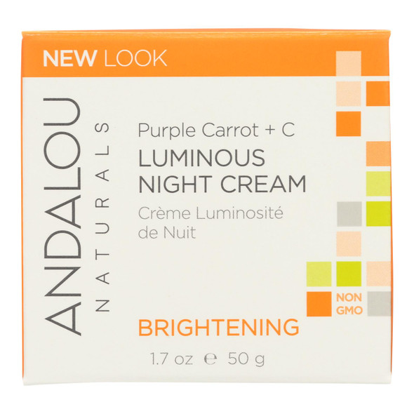 Andalou Naturals Luminous Night Cream Purple Carrot + C - 1.7 Oz