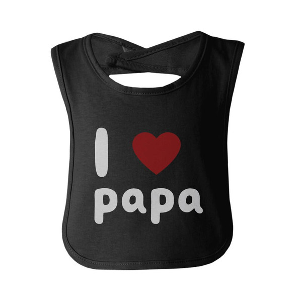 I Love Papa Cute baby Bibs Funny Infant Snap On Bib Great Baby Shower Gift