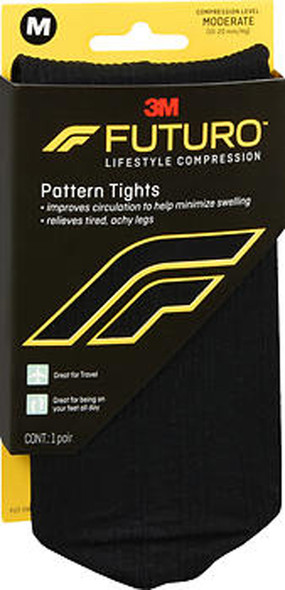 Futuro Lifestyle Compression Pattern Tights Moderate Medium Black 71072EN
