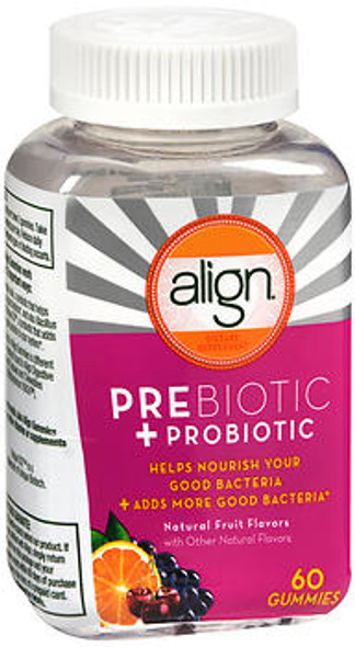 Align Prebiotic + Probiotic Gummies Natural Fruit Flavors - 60 ct