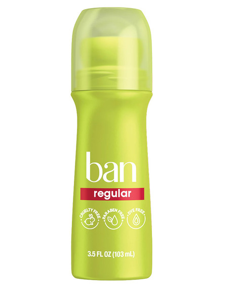 Ban Antiperspirant Deodorant Roll-On, Regular - 3.5 oz