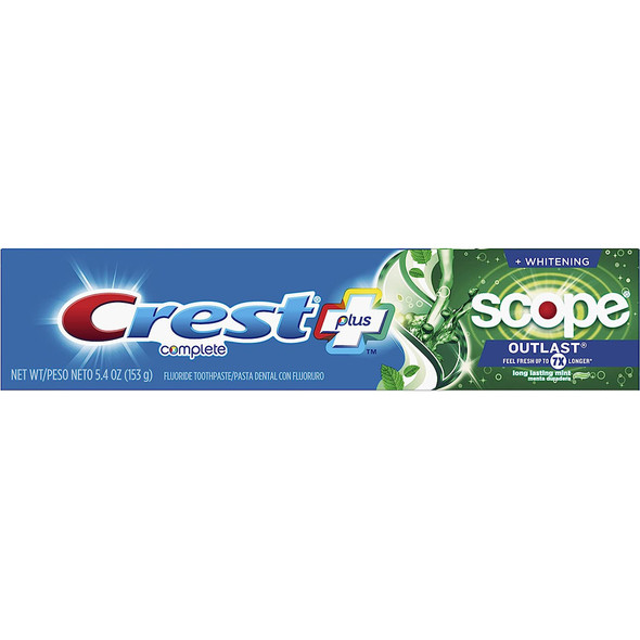 Crest Complete Multi-Benefit Fluoride Toothpaste Whitening + Scope Outlast Mint - 5.4 oz