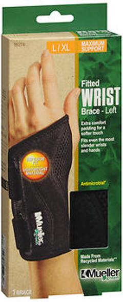 Mueller Green Fitted Wrist Brace,XL Left Hand 86274 - 1 Each