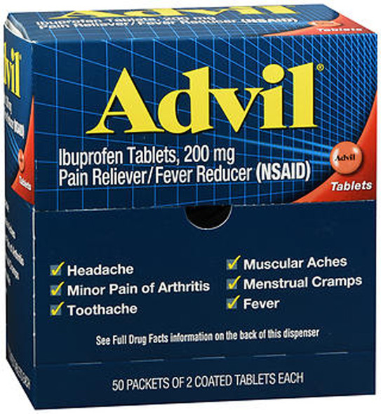 Advil Ibuprofen Coated Tablets - (2X50) 100 ct