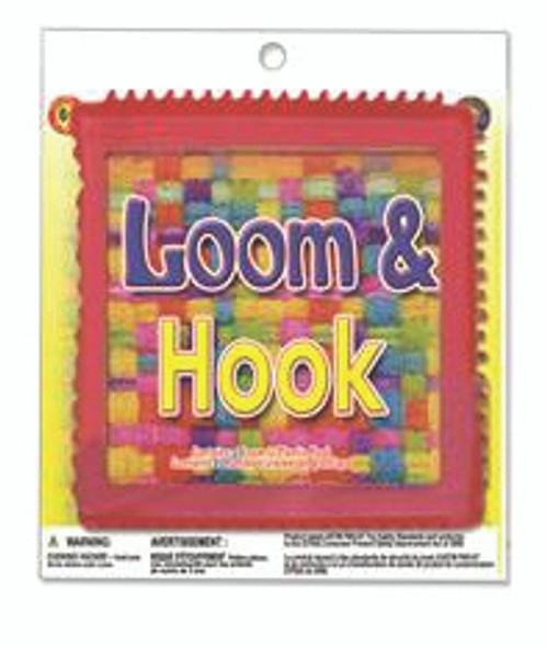 Pepperell Braiding Plastic Square Loop Weaving Loom with Hook, 7-1/4 x 7-1/4 Inches