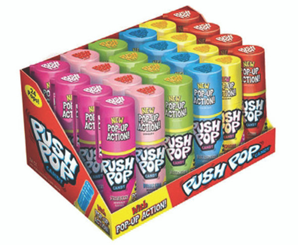 Push Pops Fruit Frenzy Original Novelty Candy - 24 Count Box