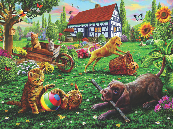 Dogs and Cats at Play 1000 pc Jigsaw Puzzle